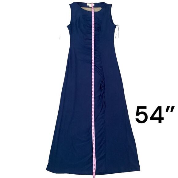 MICHAEL Michael Kors Sleeveless Cowl Back Fishtail Navy Blue Cocktail Dress - Picture 8 of 12